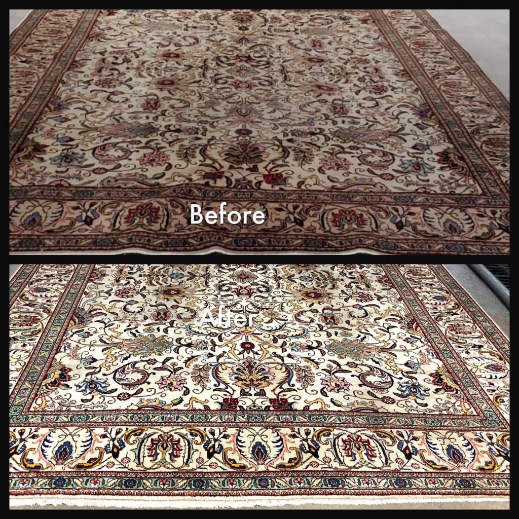 Persian rug before and after